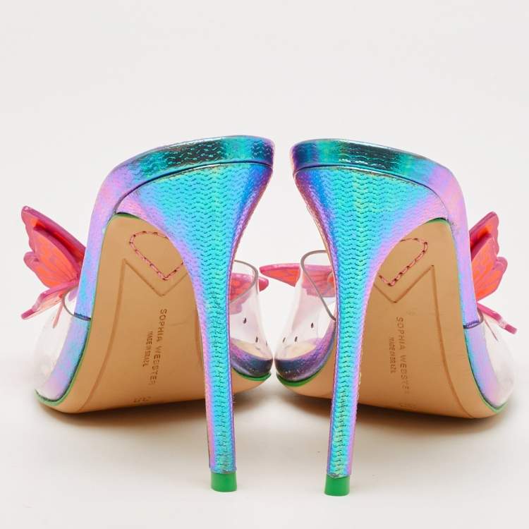 Pre Owned Sophia Webster Multicolor PVC and Leather Vanessa Slide Sandals Size 38