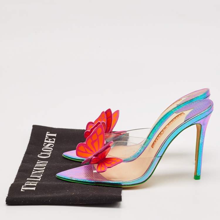 Pre Owned Sophia Webster Multicolor PVC and Leather Vanessa Slide Sandals Size 38