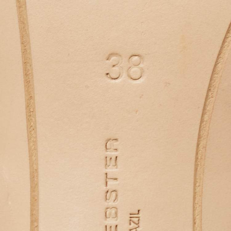 Pre Owned Sophia Webster Beige/White Leather Bow Mules Size 38