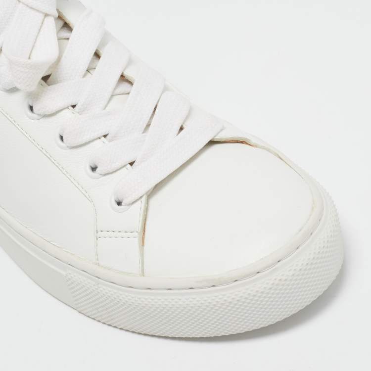 Pre Owned Sophia Webster White Leather Butterfly Low Top Sneakers Size 38