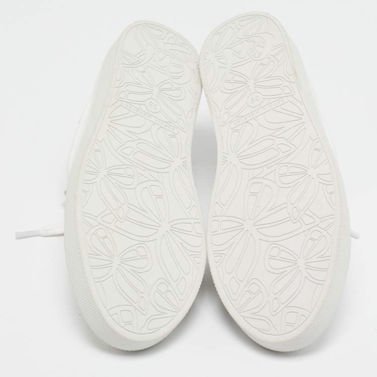 Pre Owned Sophia Webster White Leather Butterfly Low Top Sneakers Size 38