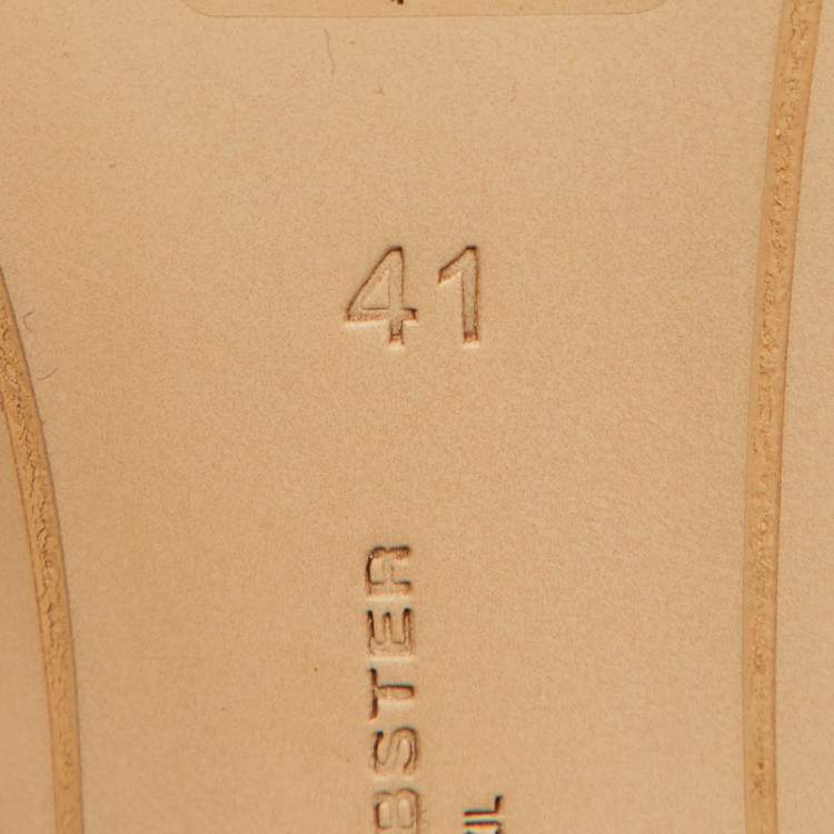 Pre Owned Sophia Webster Beige/White Leather Pointed Toe Mules Size 41