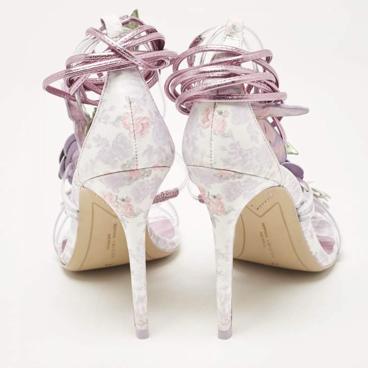 Pre Owned Sophia Webster x Love Shack Fancy Multicolor Leather Wildflower Sandals Size 39