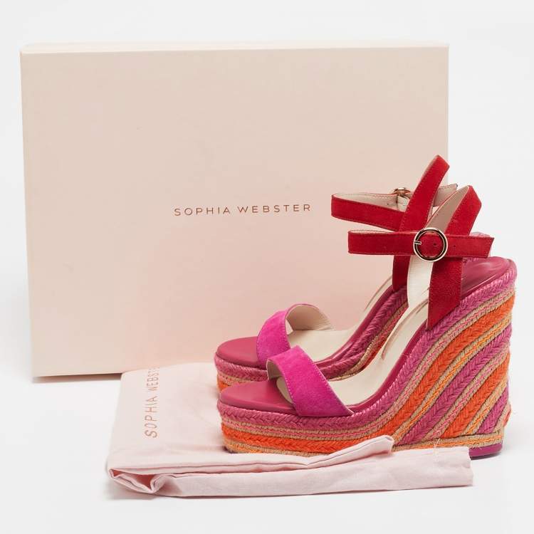 Pre Owned Sophia Webster Multicolor Suede Lucita Espadrille Sandals Size 37