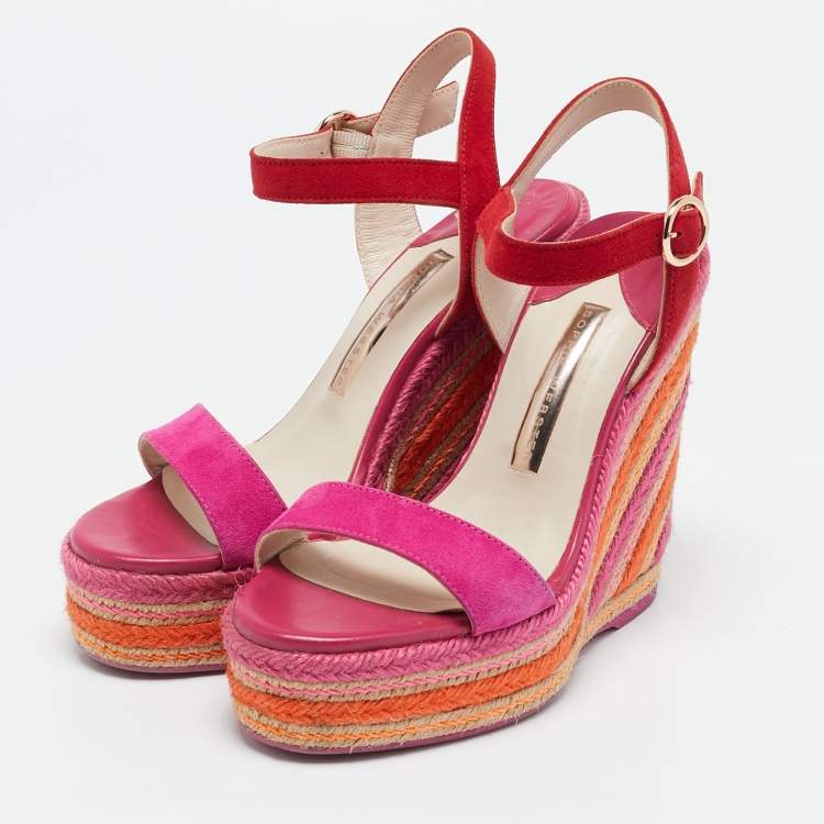 Pre Owned Sophia Webster Multicolor Suede Lucita Espadrille Sandals Size 37