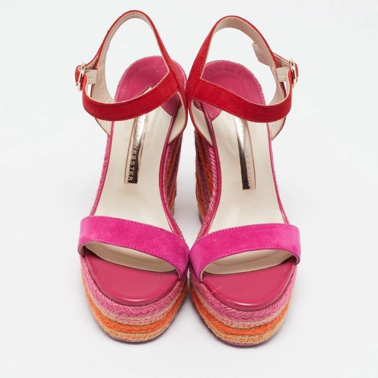 Pre Owned Sophia Webster Multicolor Suede Lucita Espadrille Sandals Size 37