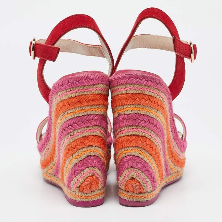 Pre Owned Sophia Webster Multicolor Suede Lucita Espadrille Sandals Size 37