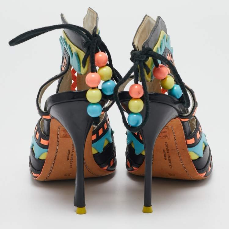 Pre Owned Sophia Webster Multicolor Leather Riko Cut Out Sandals Size 38