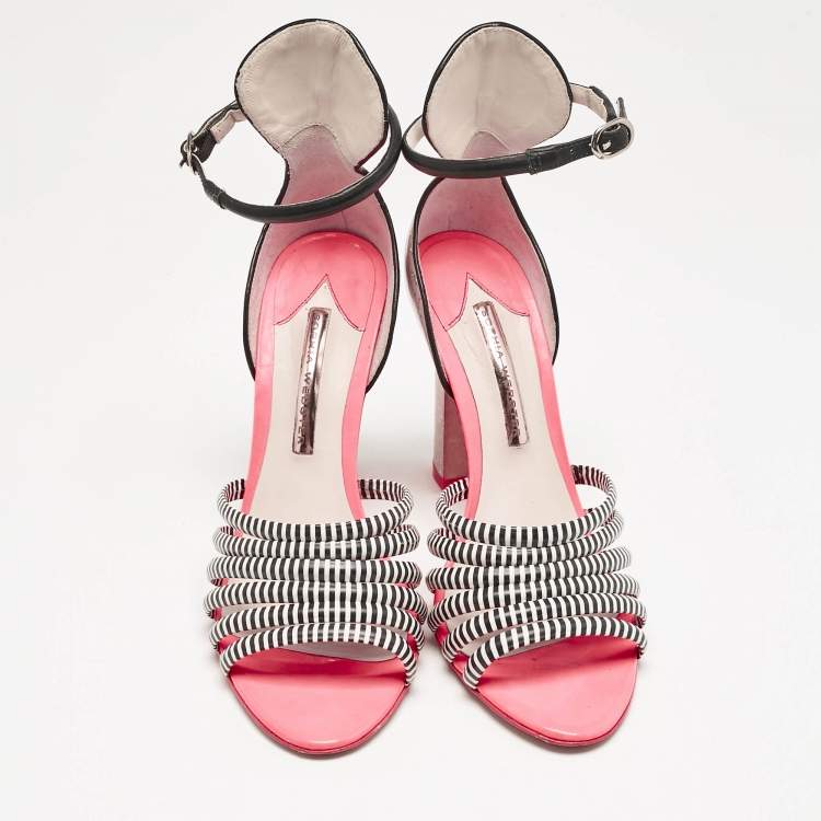 Pre Owned Sophia Webster Multicolour Glitter Leather Ankle Strap Sandals Size 40