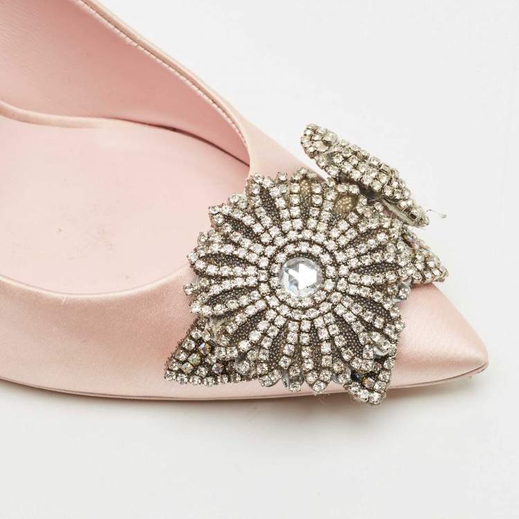Pre Owned Sophia Webster Light Pink Satin Lilico Pumps Size 39.5