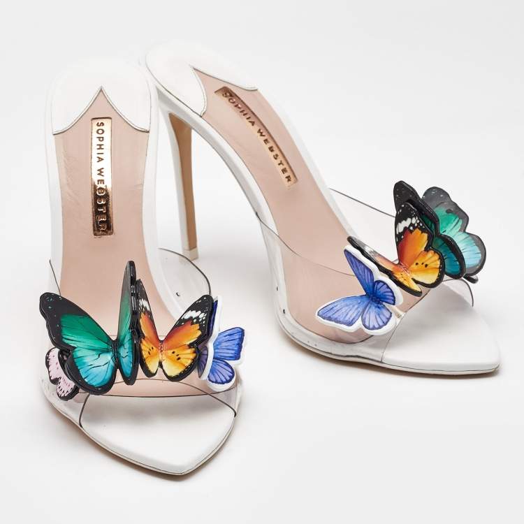 Pre Owned Sophia Webster Multicolor Leather and PVC Vanessa Slide Sandals Size 42