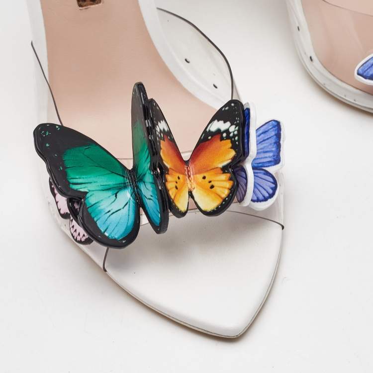 Pre Owned Sophia Webster Multicolor Leather and PVC Vanessa Slide Sandals Size 42