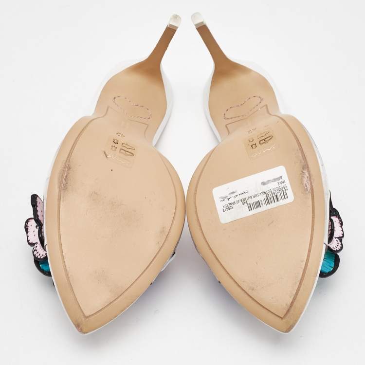 Pre Owned Sophia Webster Multicolor Leather and PVC Vanessa Slide Sandals Size 42