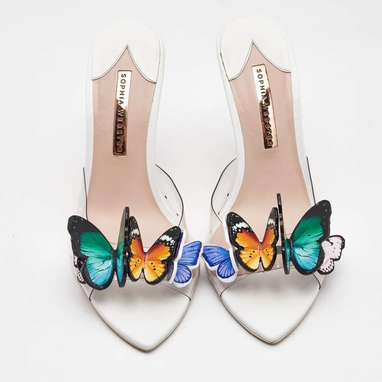 Pre Owned Sophia Webster Multicolor Leather and PVC Vanessa Slide Sandals Size 42