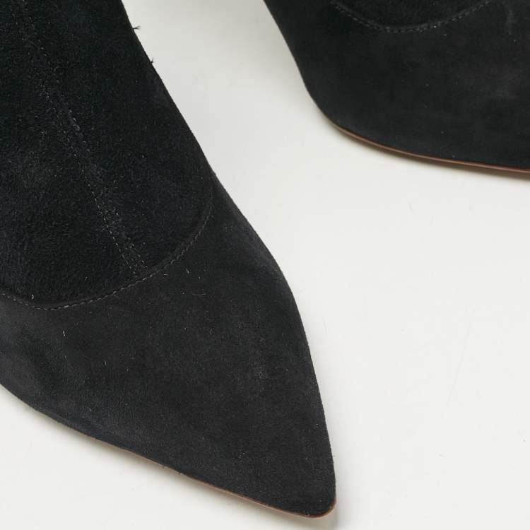Pre Owned Sophia Webster Black Suede Stretch Crystal Embellished Ankle Boots Size 41