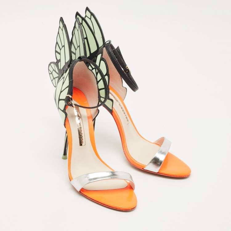 Pre Owned Sophia Webster Multicolor Leather Evangeline Ankle Strap Sandals Size 36.5