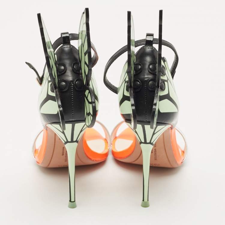 Pre Owned Sophia Webster Multicolor Leather Evangeline Ankle Strap Sandals Size 36.5