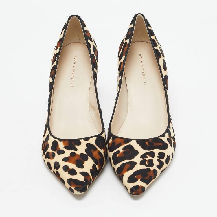 Pre Owned Sophia Webster Beige/Brown Calf Hair Rio Pumps Size 40