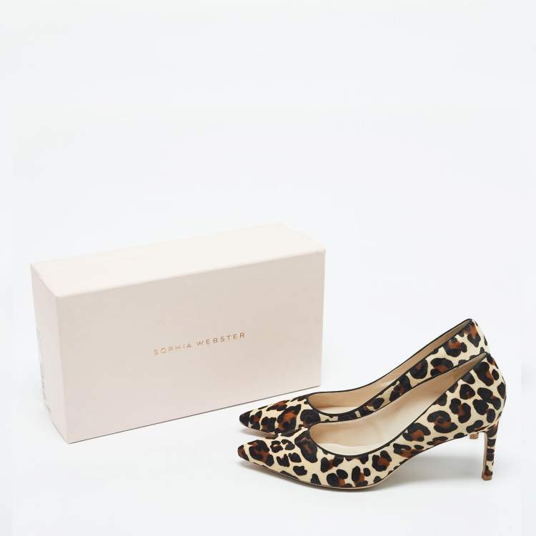 Pre Owned Sophia Webster Beige/Brown Calf Hair Rio Pumps Size 40