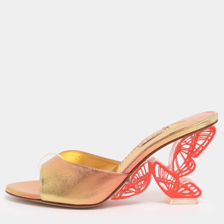 Pre Owned Sophie Webster Sunset Leather Paloma Butterfly Mules 38