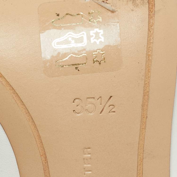 Pre Owned Sophia Webster White Leather Angelo Slingback Pumps Size 35.5