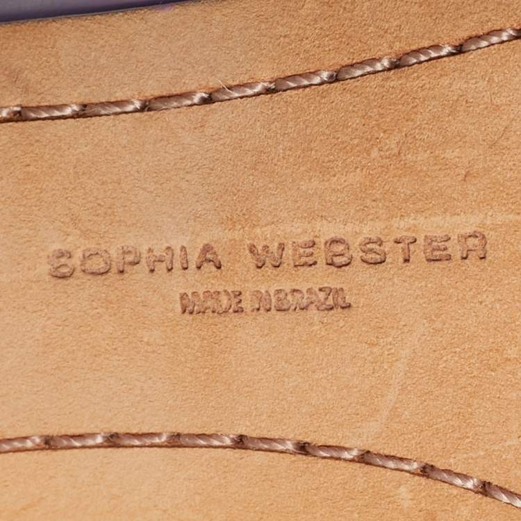 Pre Owned Sophia Webster Multicolor Leather Lilico Underwater Floral Embellished Slingback Sandals Size 40