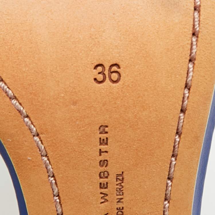 Pre Owned Sophia Webster Nicole Size 36 Multicolor Canvas and Leather Ankle Strap Sandals