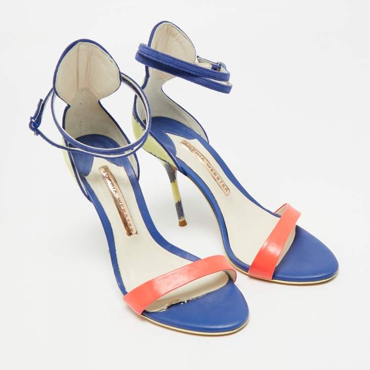 Pre Owned Sophia Webster Nicole Size 36 Multicolor Canvas and Leather Ankle Strap Sandals