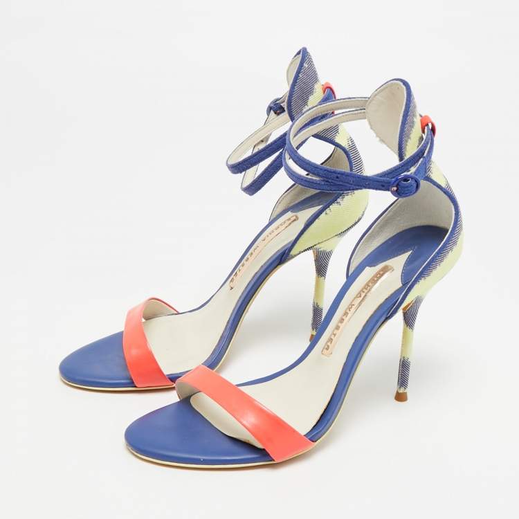 Pre Owned Sophia Webster Nicole Size 36 Multicolor Canvas and Leather Ankle Strap Sandals