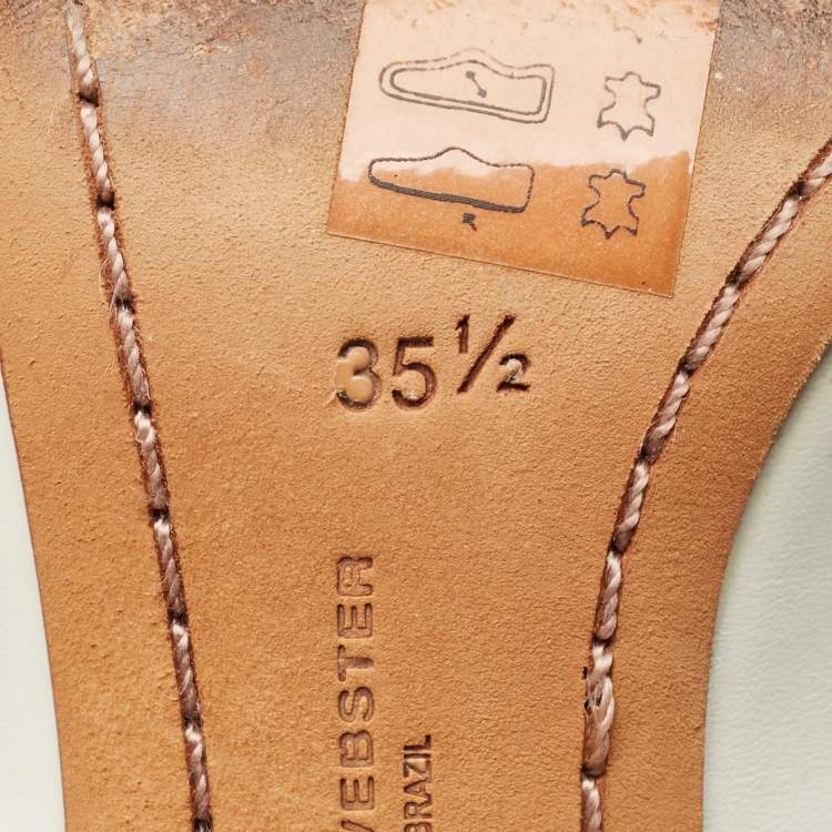 Pre Owned Sophia Webster Angelo Size 35.5 Beige Leather Slingback Pumps