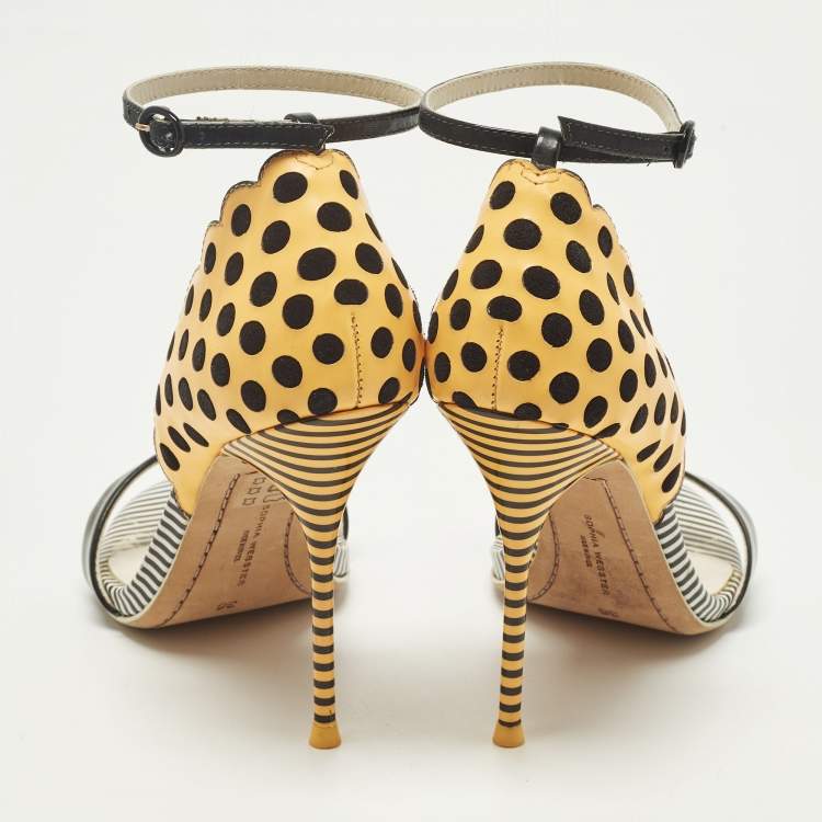 Pre Owned Sophia Webster Lilico Size 36 Multicolor Patent Leather Ankle Strap Sandals