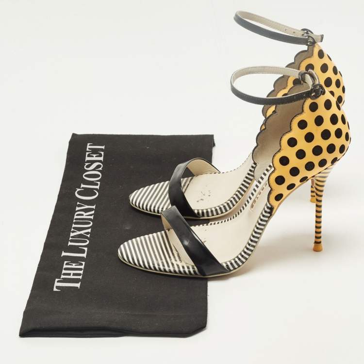 Pre Owned Sophia Webster Lilico Size 36 Multicolor Patent Leather Ankle Strap Sandals