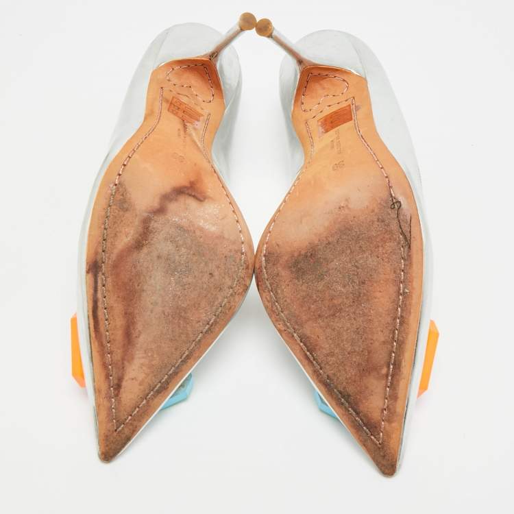 Pre Owned Sophia Webster Lola Size 39 Silver Leather Pumps