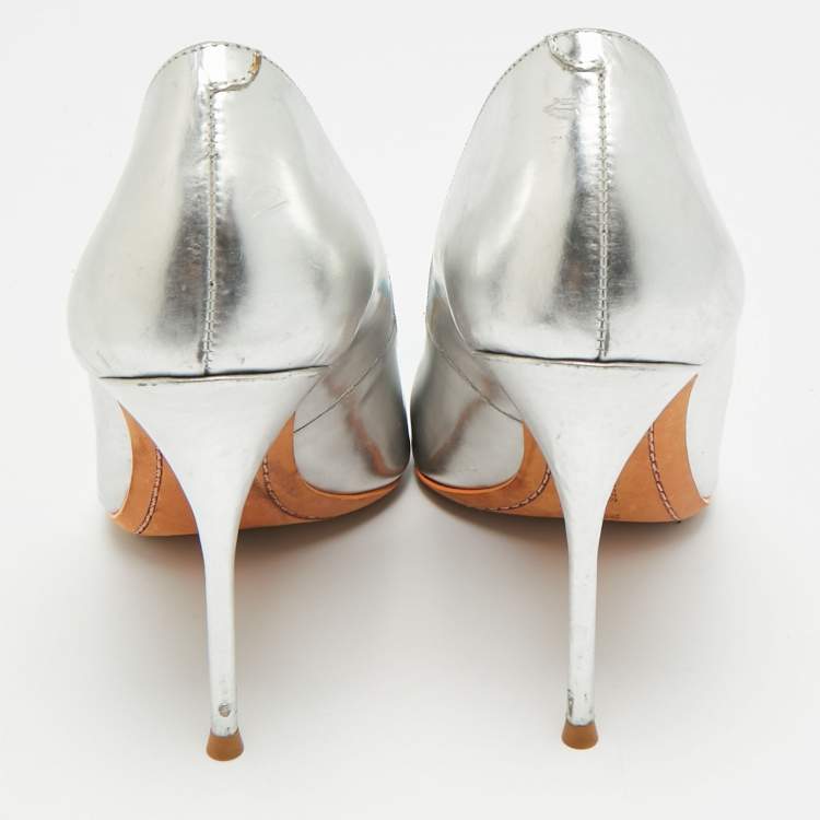 Pre Owned Sophia Webster Lola Size 39 Silver Leather Pumps
