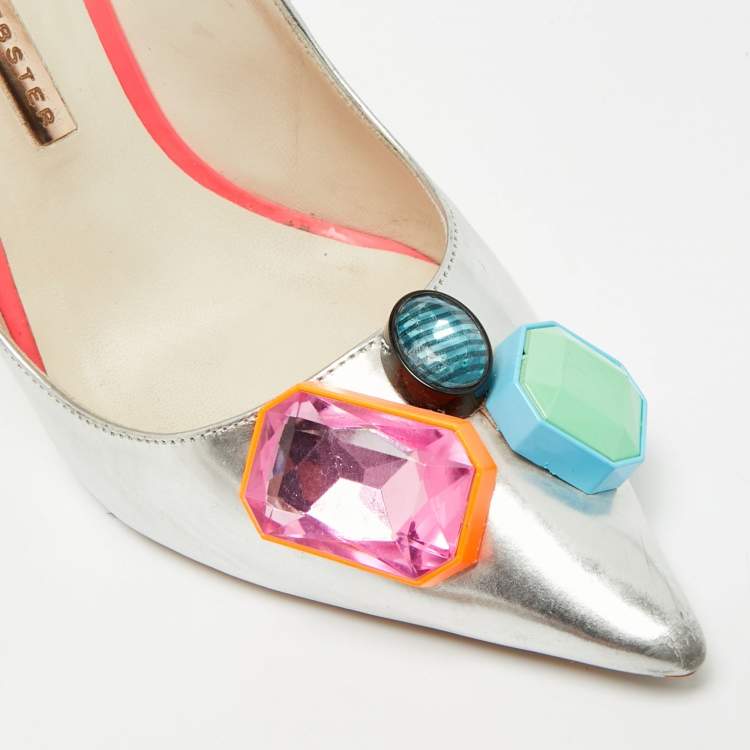 Pre Owned Sophia Webster Lola Size 39 Silver Leather Pumps