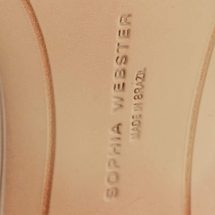 مملوكة مسبقًا Sophia Webster Rosalind Size 37 Transparent/Cream Leather and PVC Crystal Embellished  Ankle Strap Sandals