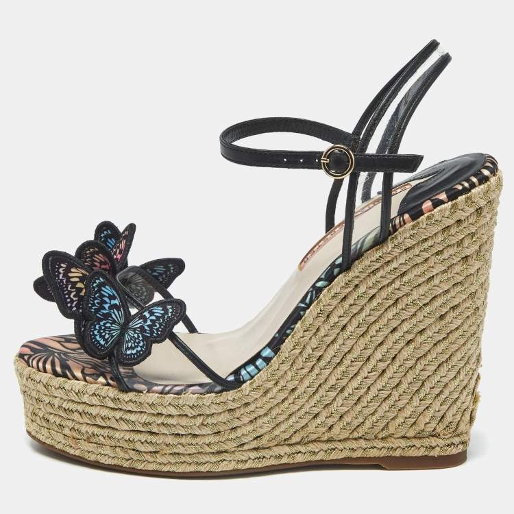 Pre Owned Sophia Webster Riva Size 39.5 Transparent Leather and PVC Wedge Sandals