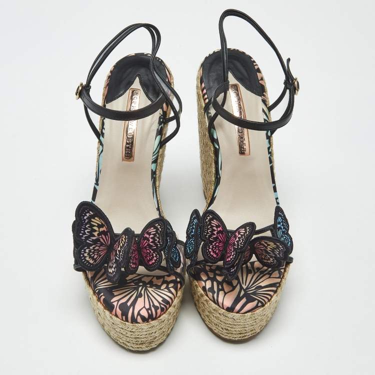 Pre Owned Sophia Webster Riva Size 39.5 Transparent Leather and PVC Wedge Sandals