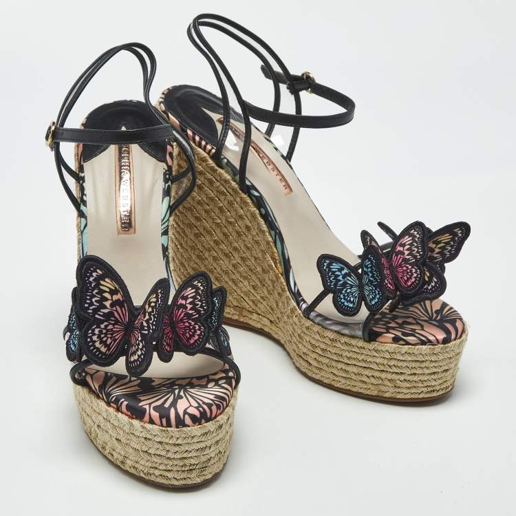 Pre Owned Sophia Webster Riva Size 39.5 Transparent Leather and PVC Wedge Sandals