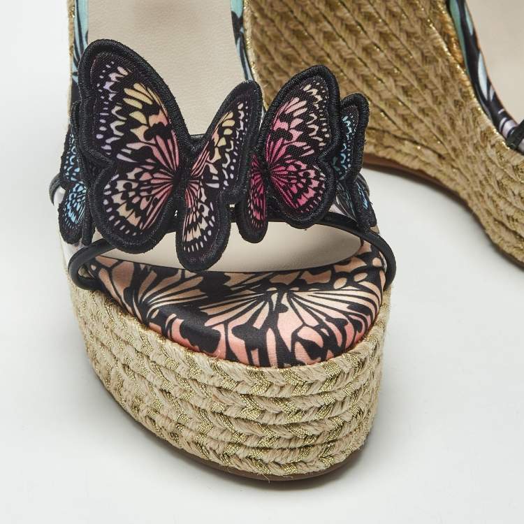 Pre Owned Sophia Webster Riva Size 39.5 Transparent Leather and PVC Wedge Sandals