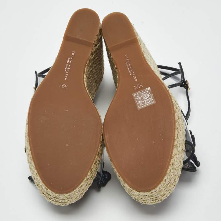 Pre Owned Sophia Webster Riva Size 39.5 Transparent Leather and PVC Wedge Sandals