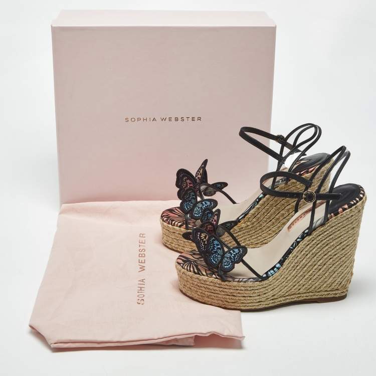 Pre Owned Sophia Webster Riva Size 39.5 Transparent Leather and PVC Wedge Sandals