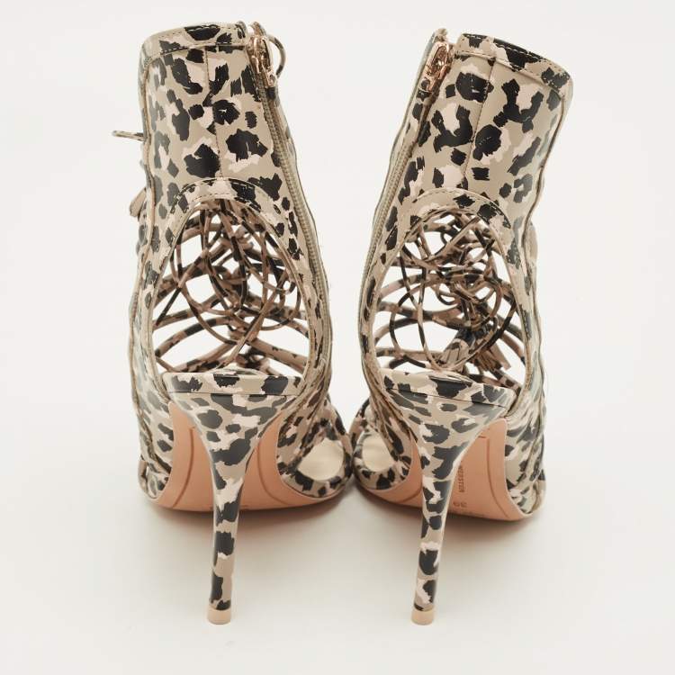 Pre Owned Sophia Webster Lacey Sketch Size 39 Black/Beige Leather Strappy Sandals