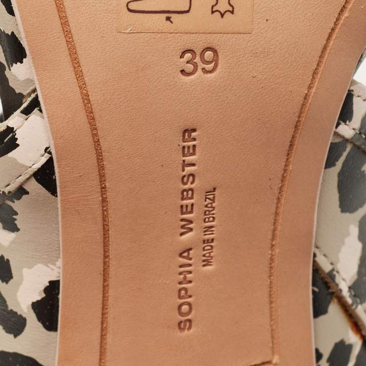 Pre Owned Sophia Webster Lacey Sketch Size 39 Black/Beige Leather Strappy Sandals