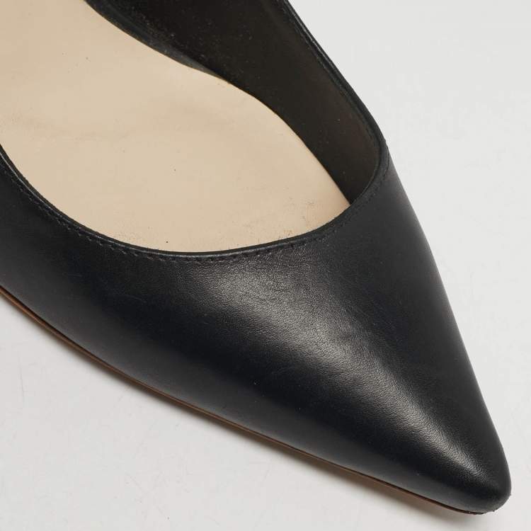 Pre Owned Sophia Webster Size 38 Black/Rose Gold Leather Angelo Slingback Pumps