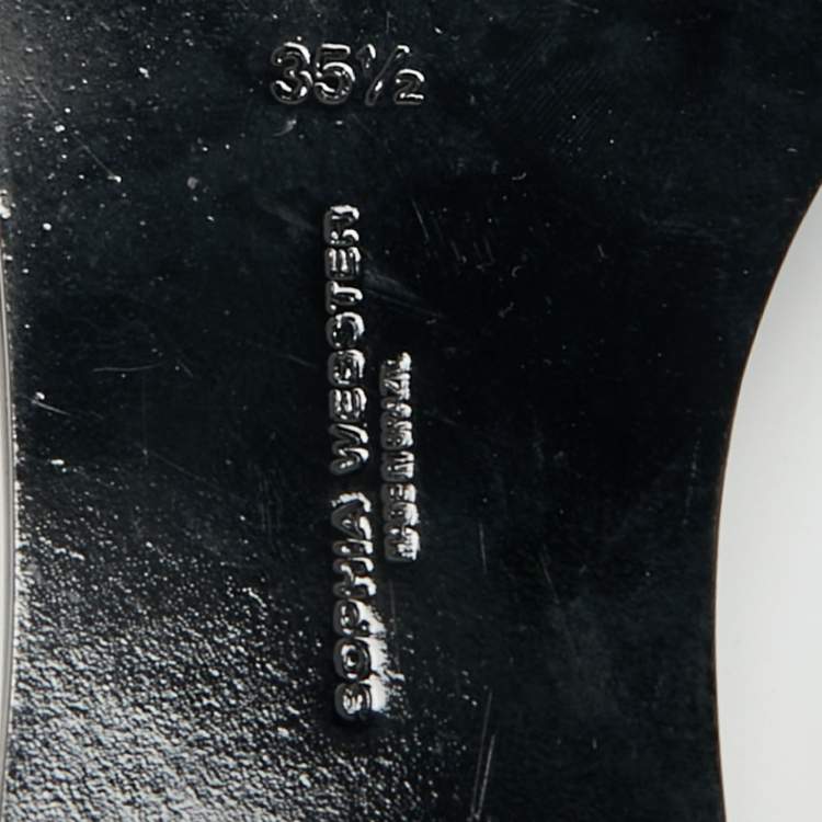 Pre Owned Sophia Webster Jada Size 35.5 Black Suede Pom Pom Flat Slide