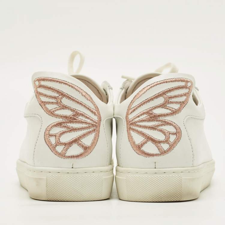 Pre Owned Sophia Webster Bibi Butterfly Size 35.5 White Leather Low Top Sneakers
