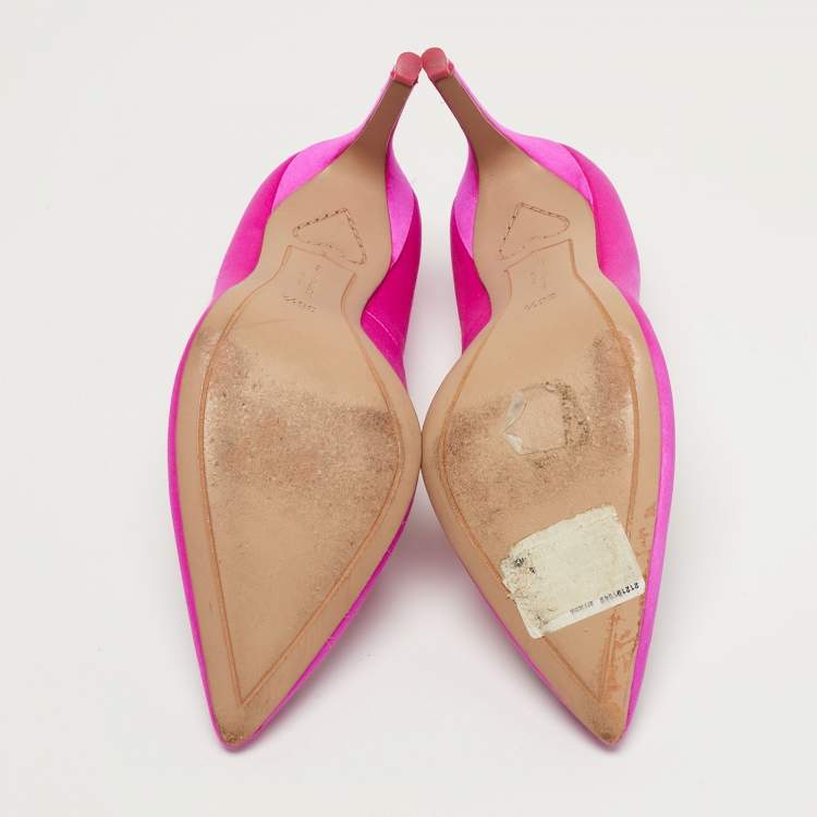 Pre Owned Sophia Webster Bibi Butterfly Size 36.5 Pink Satin Pumps