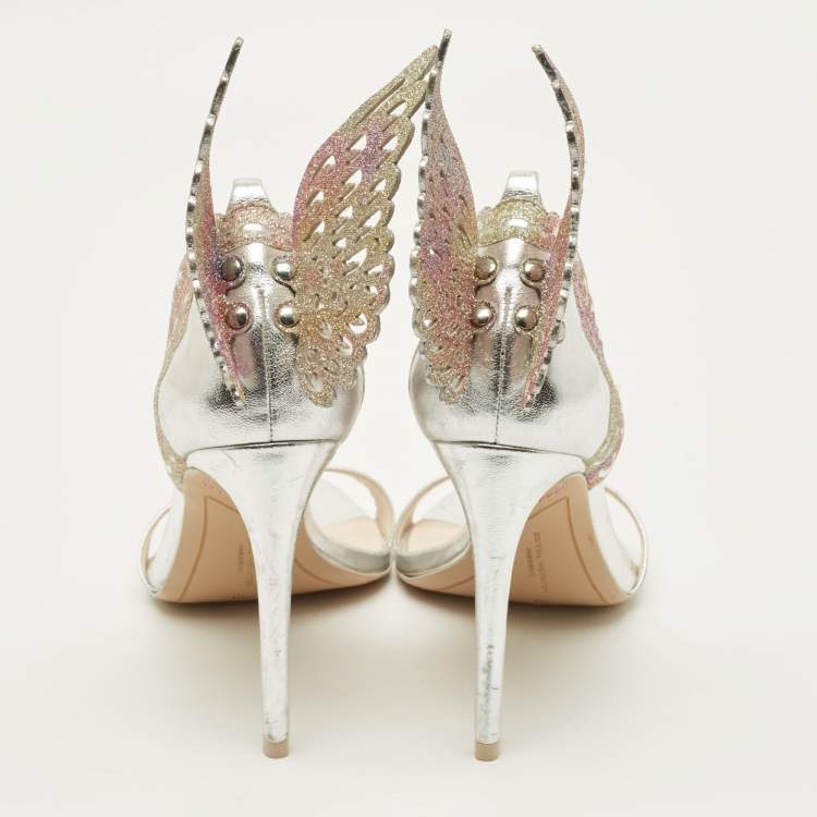 Pre Owned Sophia Webster Evangeline Size 39 Tricolor Leather Ankle Strap Sandals