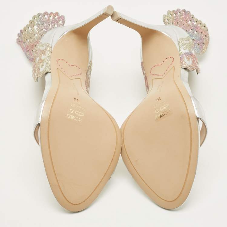 Pre Owned Sophia Webster Evangeline Size 39 Tricolor Leather Ankle Strap Sandals